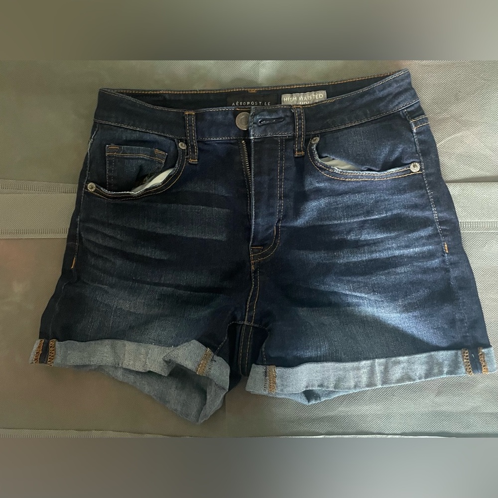Aeropostale - dark blue denim jean shorts